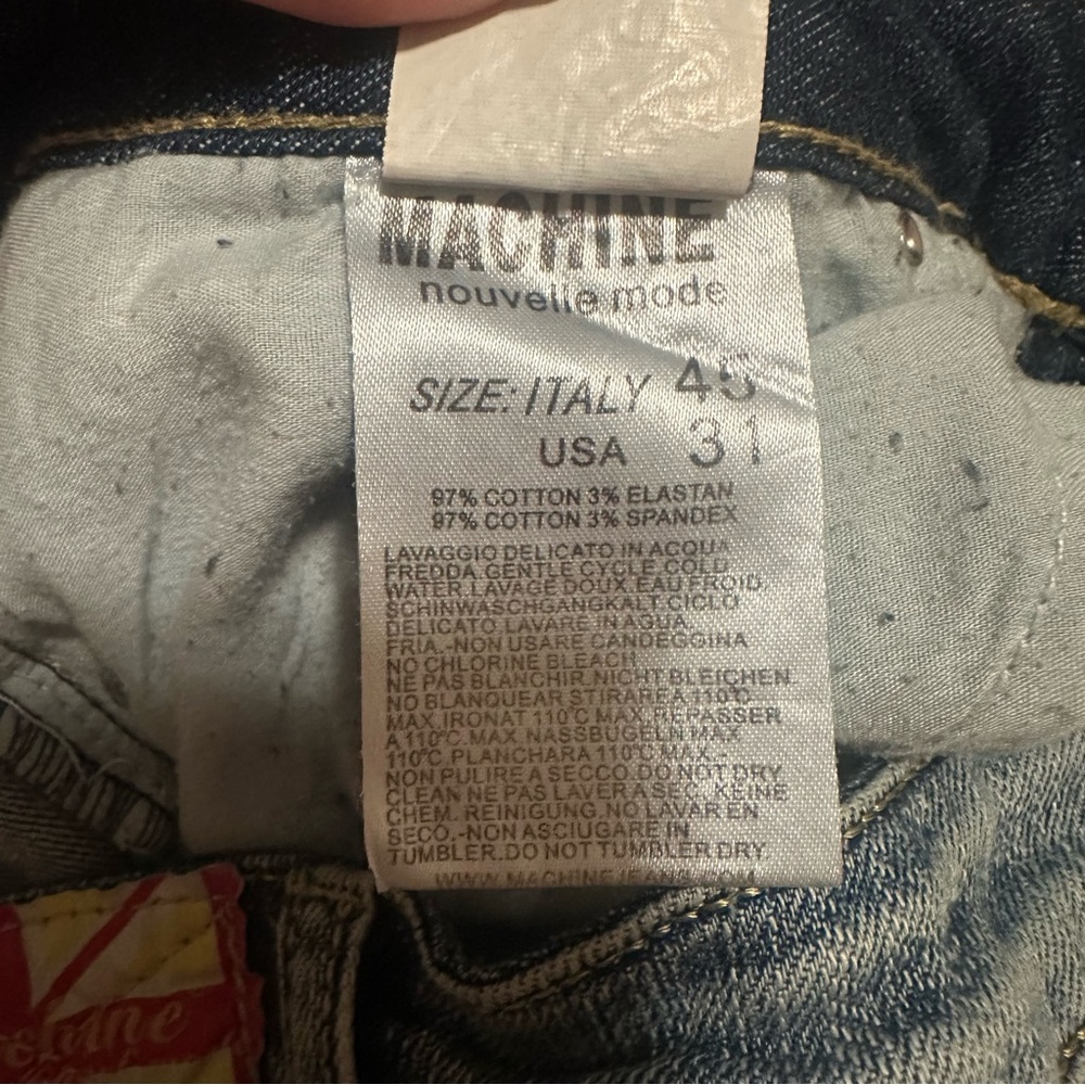 Machine Distressed Rhinestone Ripped Low Rise Cut Off Crop Stretch Jeans Sz 11. - Picture 8 of 10
